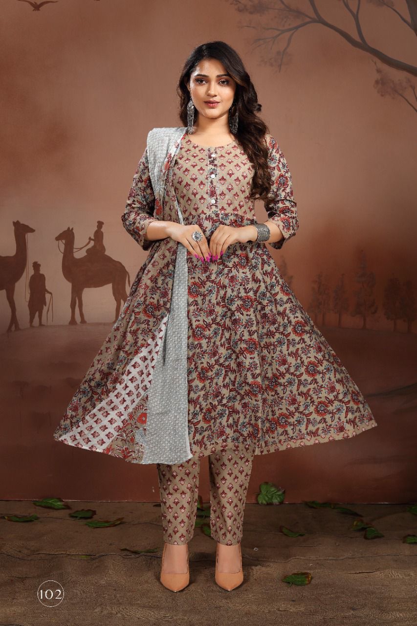 New Pavitra 101 Cotton Printed Casual Daily Wear Ready Made Suit Collection